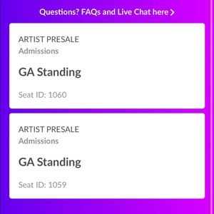 Cuco GA standing 2 tickets